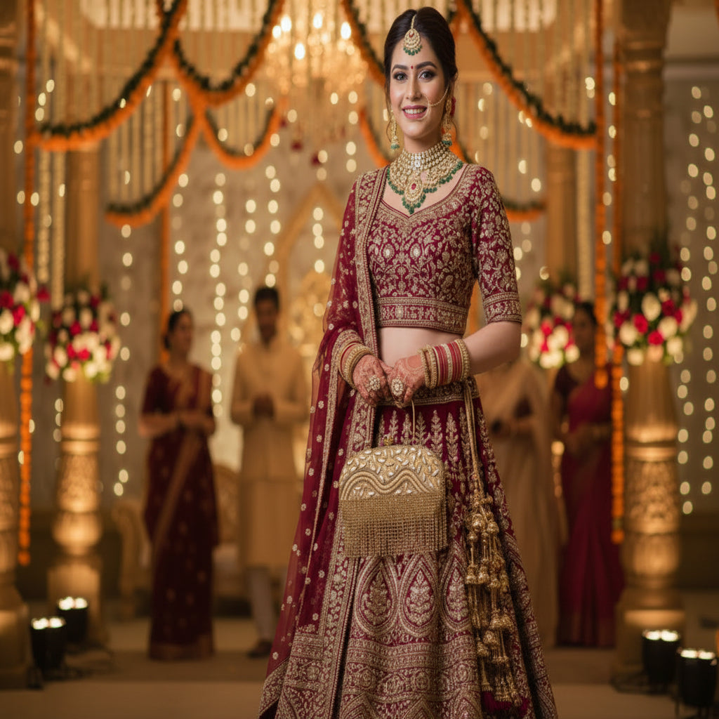 Royal Crystal Fringe Bridal Clutch