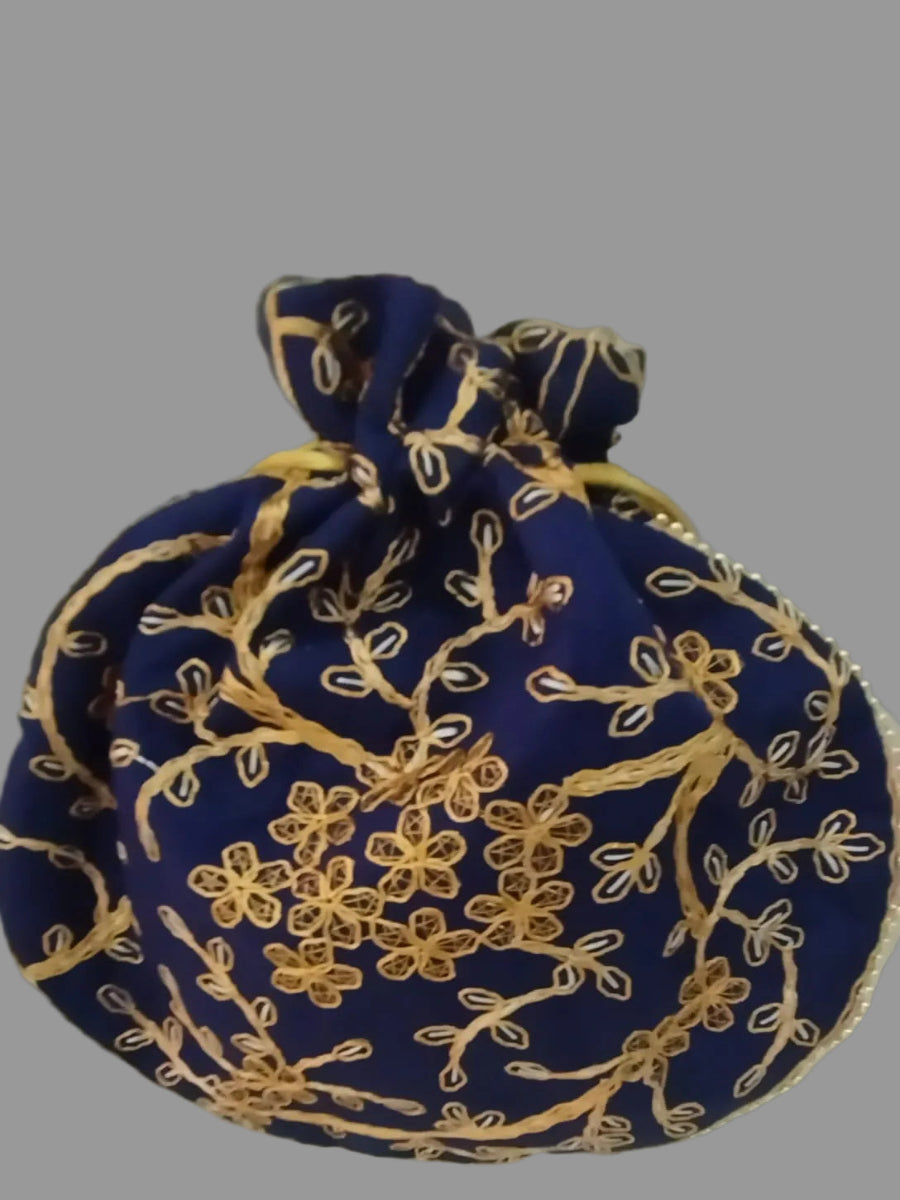 Festive Blue Potli Bag