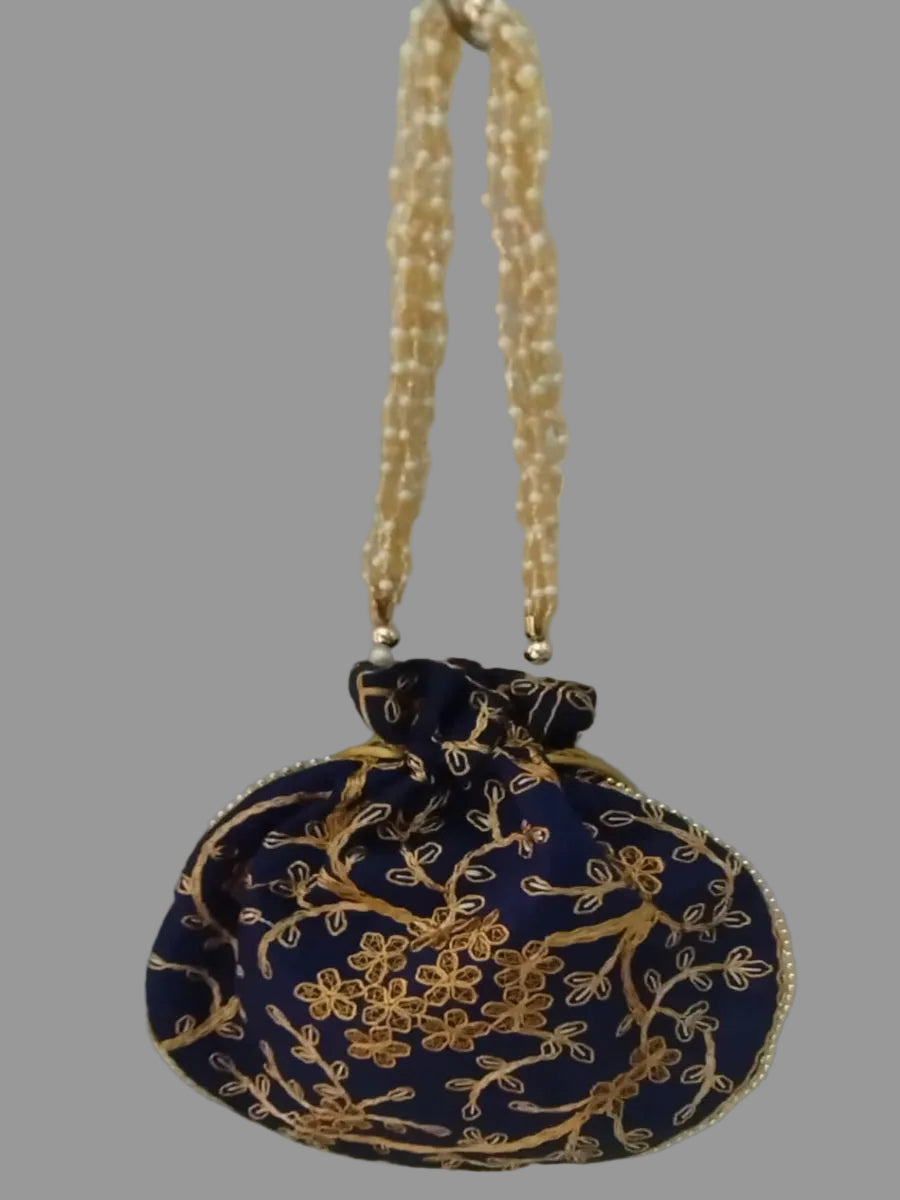 Festive Blue Potli Bag