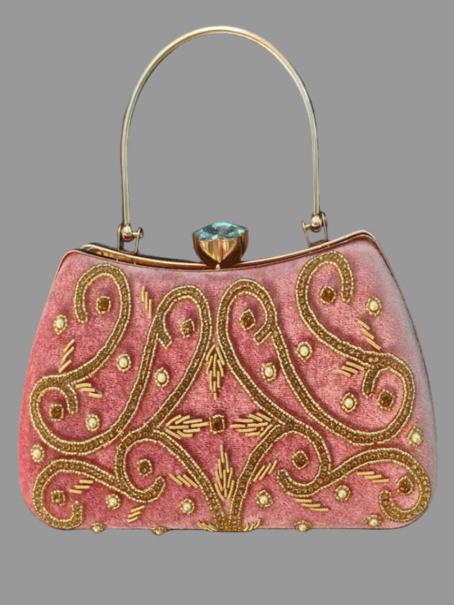 Pink-toned with intricate beadwork