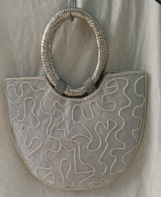 sliver clutch bag 