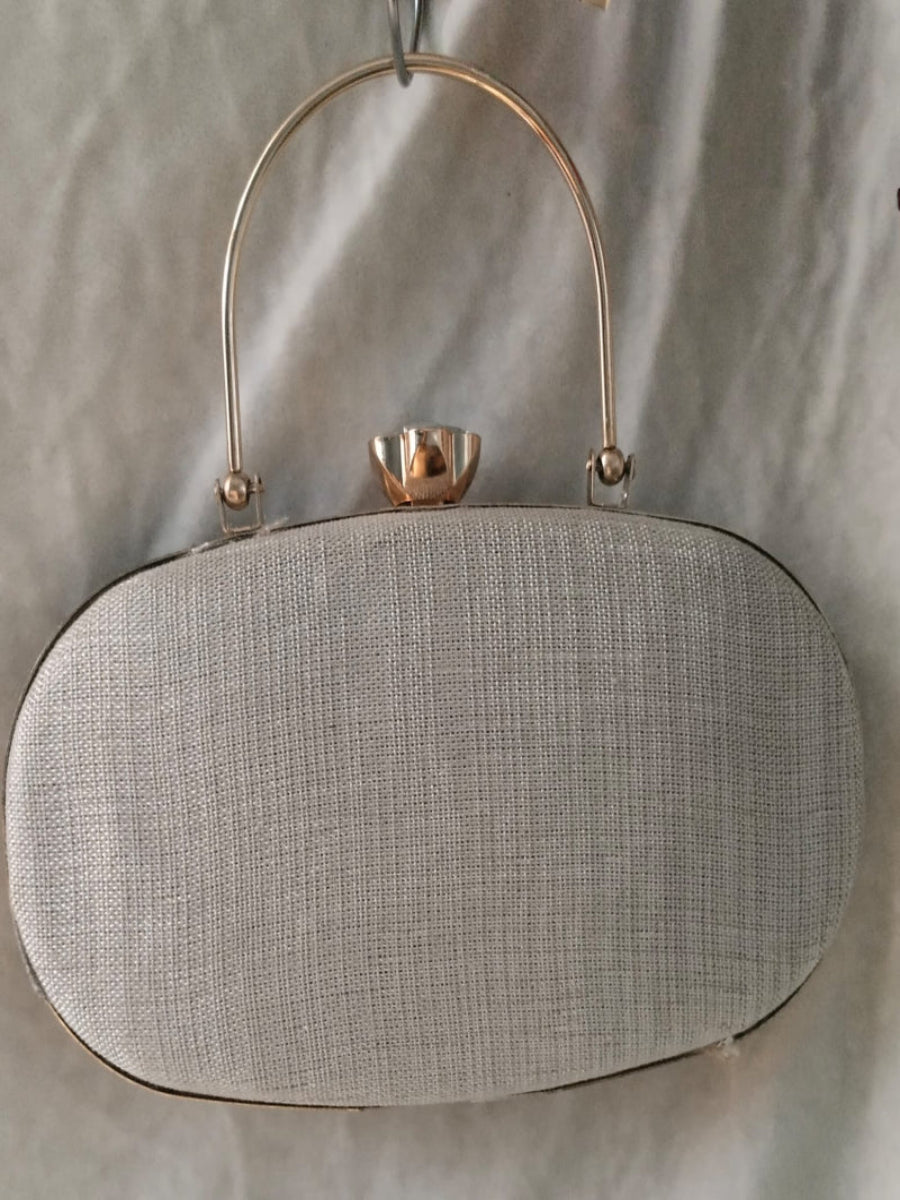 Sliver bridal clutch bag