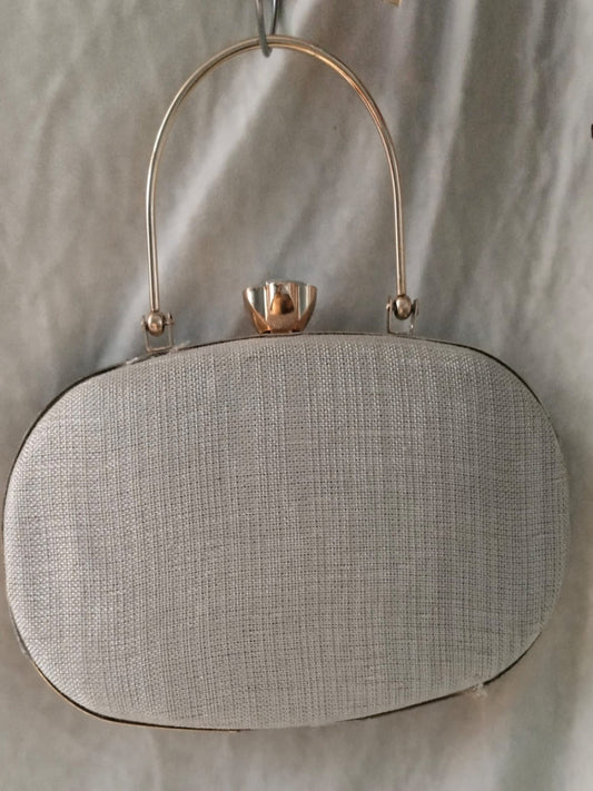 Sliver bridal clutch bag