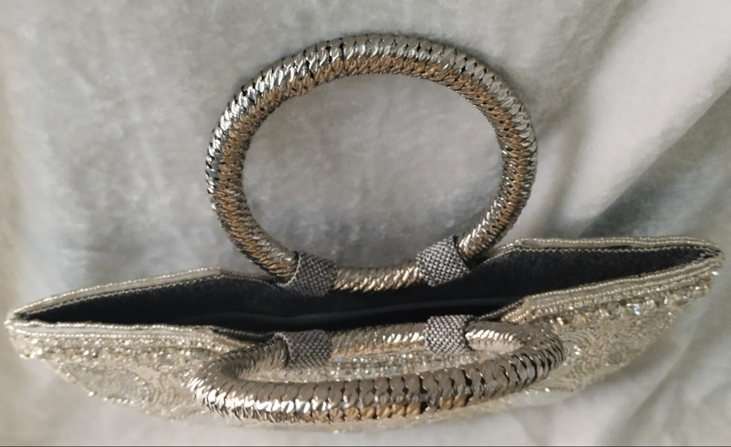 Moon crystal Silver Clutch Bag