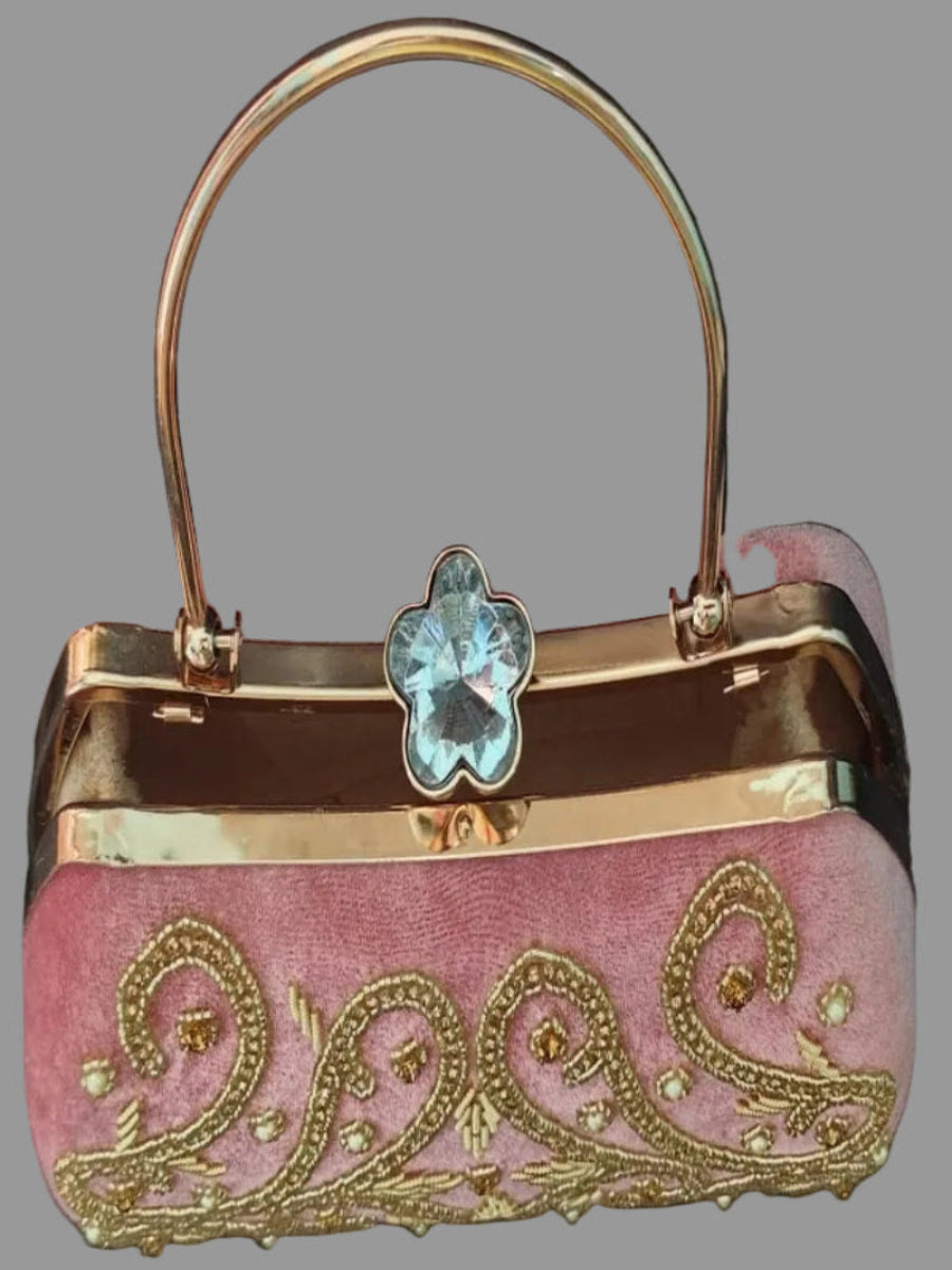Pink-toned with intricate beadwork