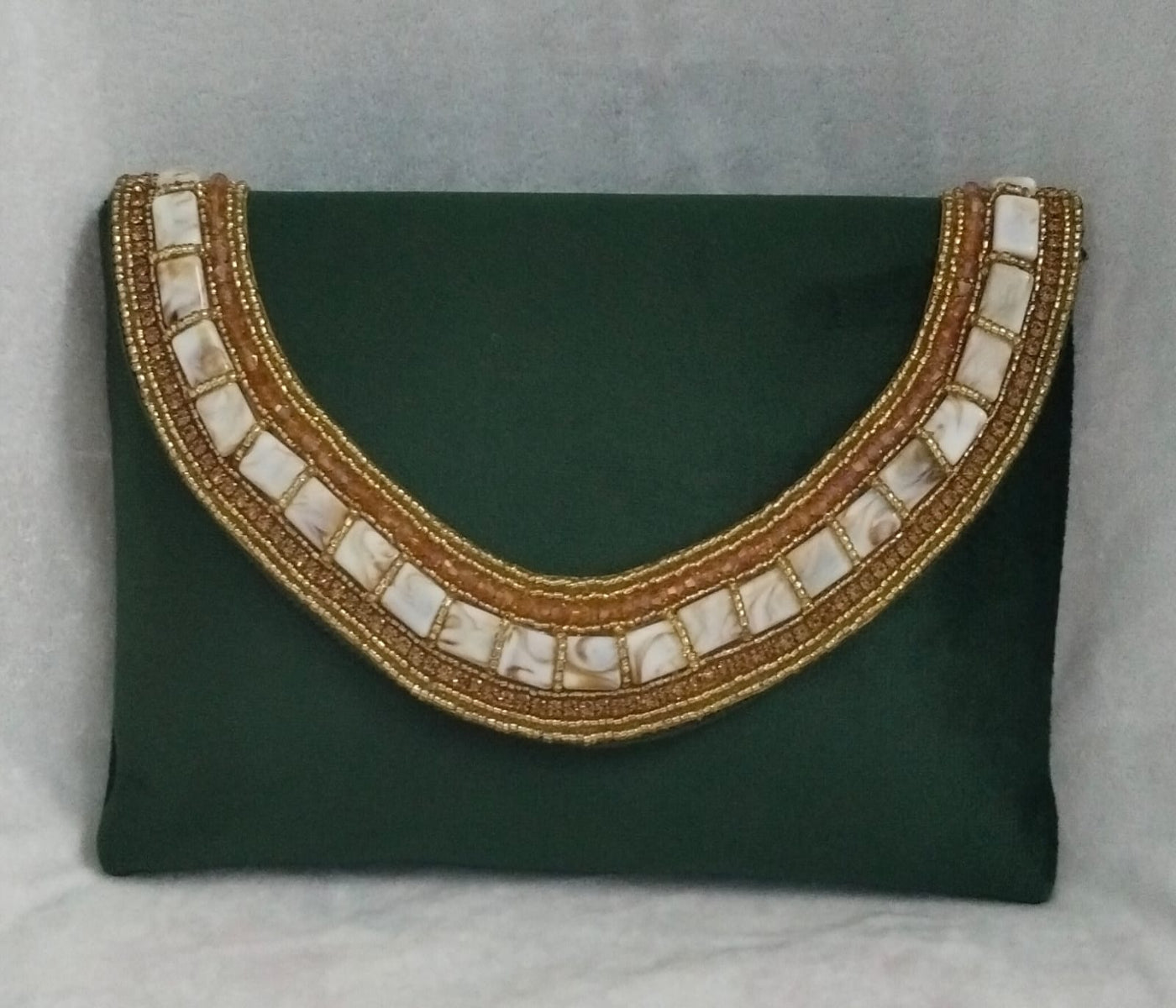 Elegant green clutch bag